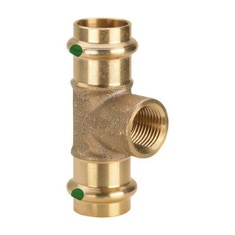 Immagine di Viega SANPRESS raccordo a T Ø 12 x 1/2" bronzo al silicio con sc-contur (acqua) 290986