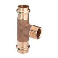 Immagine di Viega SANPRESS raccordo a T Ø 22 x 3/4"  bronzo al silicio con sc-contur (acqua) 194123