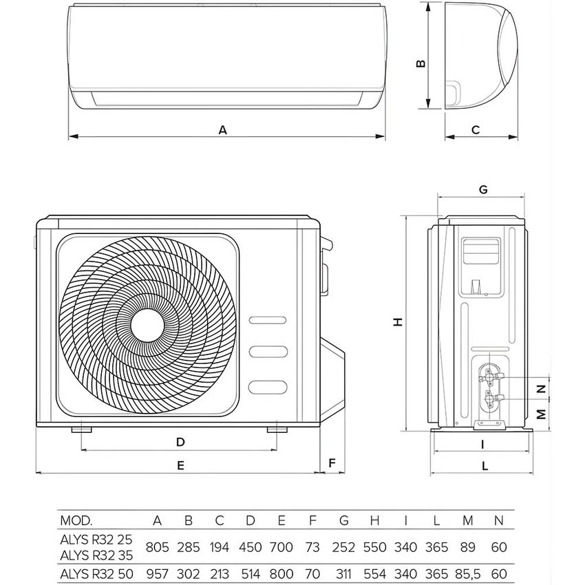 Immagine di Ariston ALYS NET R32 climatizzatore a parete monosplit A++/A+++, Wi-Fi | unità esterna 2.6 kW unità interna 9000 BTU 4213060