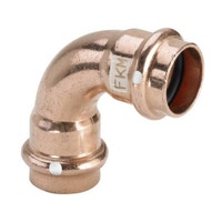 Immagine di Viega PROFIPRESS S curva a 90° di Ø 22, in rame lucido con sc-contur (alte temperature) 628192