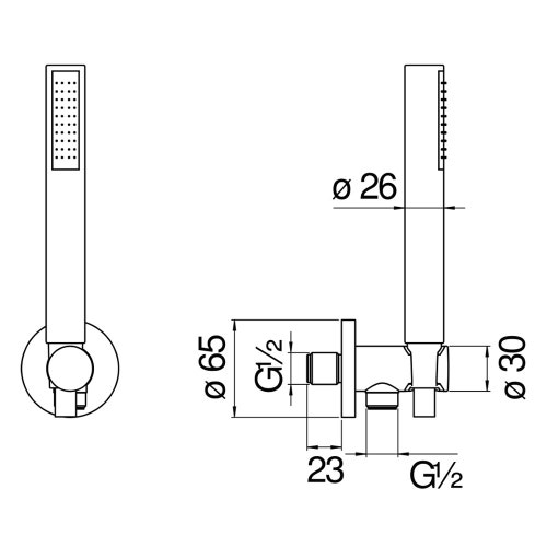 Immagine di Nobili VELIS set doccia con presa acqua, finitura cromo AD146/32CR