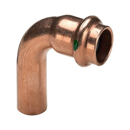 Immagine di Viega PROFIPRESS curva a 90° Ø 28 rame lucido con sc-contur (acqua) 291686