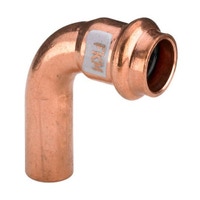 Immagine di Viega PROFIPRESS S curva a 90° di Ø 22, con filetto maschio, in rame lucido con sc-contur (alte temperature) 628253