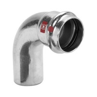 Immagine di Viega PRESTABO curva a 90° Ø 18, con filetto maschio, acciaio zincato con sc-contur  558208