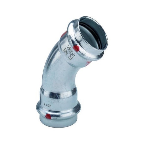 Immagine di Viega PRESTABO curva a 45° Ø 15 acciaio zincato con sc-contur 558260