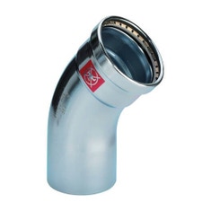 Immagine di Viega PRESTABO XL curva a 45° Ø 64 con filetto maschio, acciaio zincato con sc-contur 597689