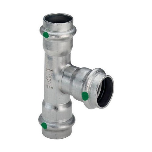 Immagine di Viega SANPRESS INOX raccordo a T di Ø 15, di inox lucido con sc-contur (acqua) 435851