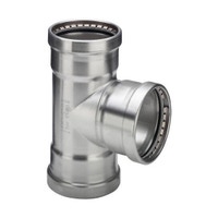 Immagine di Viega SANPRESS INOX XL raccordo a T di Ø 89 x 35, di inox lucido con sc-contur (acqua) 483067
