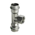 Immagine di Viega SANPRESS INOX raccordo a T di Ø 15 x 1/2", con filetto femmina, di inox lucido con sc-contur (acqua) 437145