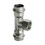 Immagine di Viega SANPRESS INOX raccordo a T di Ø 15 x 1/2", con filetto femmina, di inox lucido con sc-contur (acqua) 437145