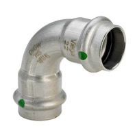 Immagine di Viega SANPRESS INOX curva a 90° di Ø 18, di acciaio inox lucido con sc-contur (acqua) 435646