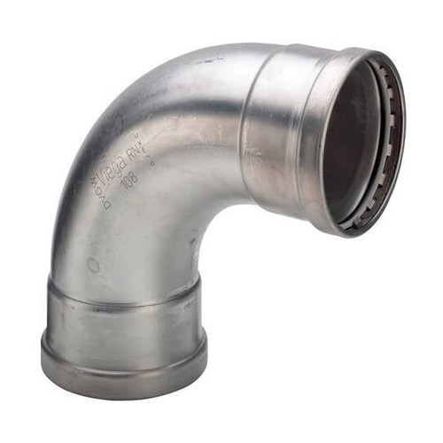 Immagine di Viega SANPRESS INOX XL curva a 90° di Ø 64, di acciaio inox lucido con sc-contur (acqua) 577988