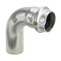 Immagine di Viega SANPRESS INOX curva a 90° di Ø 18, con filetto maschio, di acciaio inox lucido con sc-contur (acqua) 435714