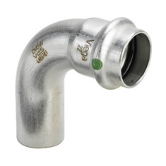 Immagine di Viega SANPRESS INOX curva a 90° di Ø 15, con filetto maschio, di acciaio inox lucido con sc-contur (acqua) 435707