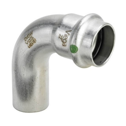 Immagine di Viega SANPRESS INOX curva a 90° di Ø 15, con filetto maschio, di acciaio inox lucido con sc-contur (acqua) 435707