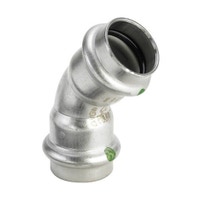 Immagine di Viega SANPRESS INOX curva a 45° di Ø 18, di acciaio inox lucido con sc-contur (acqua) 435783