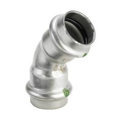 Immagine di Viega SANPRESS INOX curva a 45° di Ø 15, di acciaio inox lucido con sc-contur (acqua) 435776