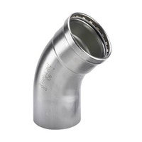 Immagine di Viega SANPRESS INOX XL curva a 45° di Ø 76, con filetto maschio, di acciaio inox lucido con sc-contur (acqua) 482688