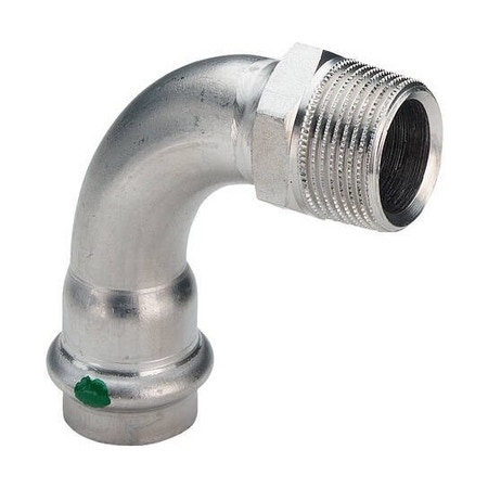Immagine di Viega SANPRESS INOX curva a 90° di Ø 15 x 1/2", con filetto maschio R, di acciaio inox lucido con sc-contur (acqua) 436896