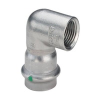 Immagine di Viega SANPRESS INOX gomito a 90° di Ø 15 x 3/4", di acciaio inox lucido con sc-contur (acqua) 436988