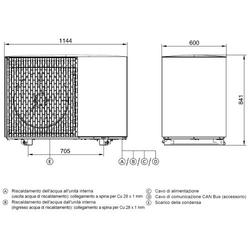 Immagine di Toshiba ESTIA BI-BLOC R290 sistema composto da pompa di calore Inverter 4 kW con unità idronica a parete con resistenza elettrica ausiliaria da 8 kW HWP-1601XWHT8W-E+HWP-401HW-E
