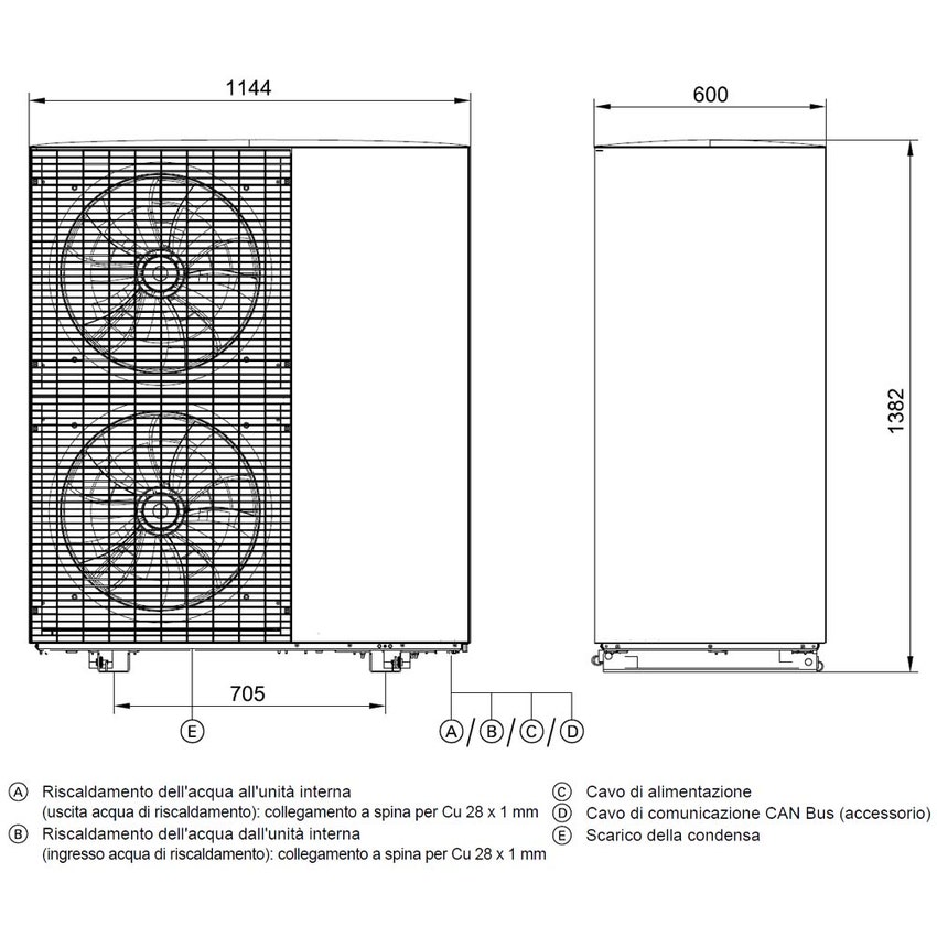 Immagine di Toshiba ESTIA BI-BLOC R290 sistema composto da pompa di calore Inverter 10 kW con unità idronica a parete con resistenza elettrica ausiliaria da 8 kW HWP-1601XWHT8W-E+HWP-1001HW-E