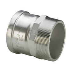 Immagine di Viega SANPRESS INOX XL manicotto di Ø 64 x 2 1/2", di acciaio inox lucido con sc-contur (acqua) 619985