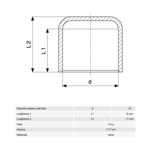 Immagine di Viega RACCORDI A SALDARE cappuccio di Ø 12, di rame lucido 104450
