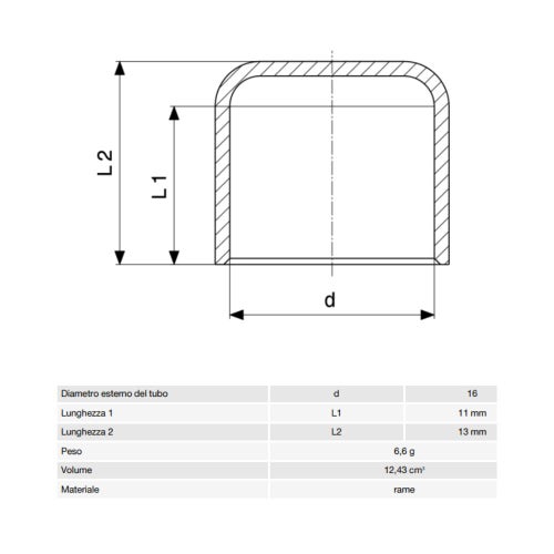 Immagine di Viega RACCORDI A SALDARE cappuccio di Ø 16, di rame lucido 467685