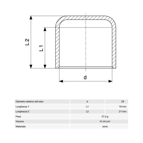 Immagine di Viega RACCORDI A SALDARE cappuccio di Ø 28, di rame lucido 105662