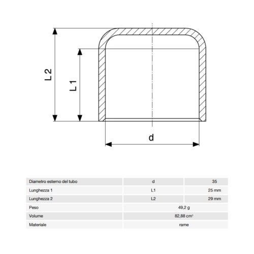 Immagine di Viega RACCORDI A SALDARE cappuccio di Ø 35, di rame lucido 109134