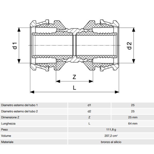 Immagine di Viega RAXOFIX manicotto Ø 25 lucido con sc-contur 646837