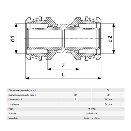 Immagine di Viega RAXOFIX manicotto Ø 40 x 16 lucido con sc-contur 781941