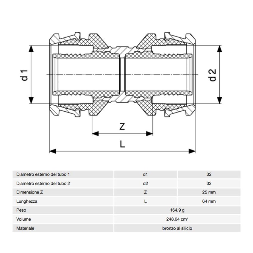 Immagine di Viega RAXOFIX manicotto Ø 40 x 16 lucido con sc-contur 781941