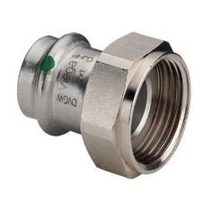 Immagine di Viega SANPRESS INOX bocchettone di Ø 18 x 1/2", in acciaio inox lucido con sc-contur (acqua) 437596