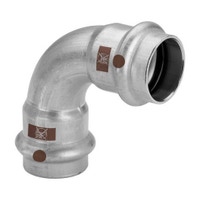 Immagine di Viega TEMPONOX curva a 90° Ø 18 acciaio inox lucido con sc-contur (riscaldamento e raffrescamento) 809645