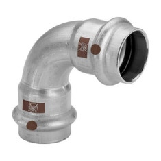 Immagine di Viega TEMPONOX curva a 90° Ø 15 acciaio inox lucido con sc-contur (riscaldamento e raffrescamento) 809638