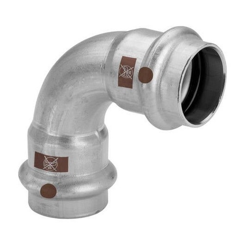 Immagine di Viega TEMPONOX curva a 90° Ø 15 acciaio inox lucido con sc-contur (riscaldamento e raffrescamento) 809638