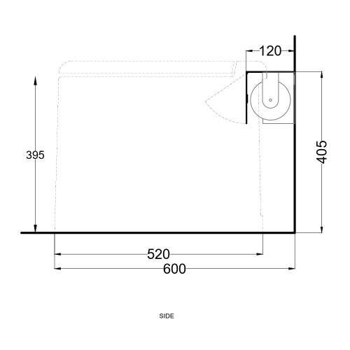 Immagine di Cielo ITACA mensola per wc a terra in acciaio inox, alloggio portarotolo, versione destra, colore cemento finitura opaco ITMWDXCM