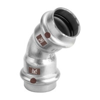 Immagine di Viega TEMPONOX curva a 45° Ø 18 acciaio inox lucido con sc-contur (riscaldamento e raffrescamento) 809850