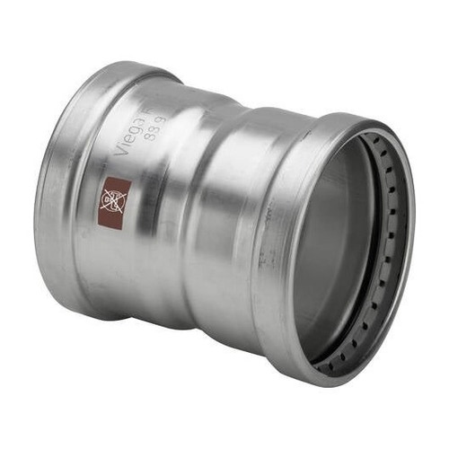 Immagine di Viega TEMPONOX XL manicotto con battente Ø 76 acciaio inox lucido con sc-contur (riscaldamento e raffrescamento) 809157