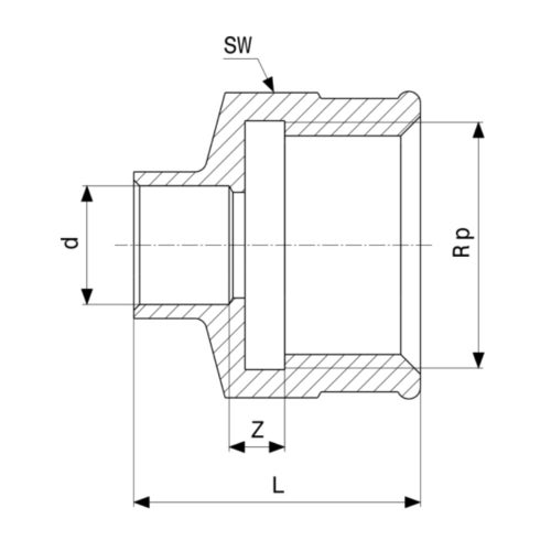 Immagine di Viega RACCORDI A SALDARE manicotto di Ø 15 x 1/2", con filetto femmina, di bronzo lucido 100254