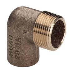 Immagine di Viega RACCORDI A SALDARE gomito a 90° di Ø 12 x 3/8", con filetto maschio, di bronzo lucido 103910