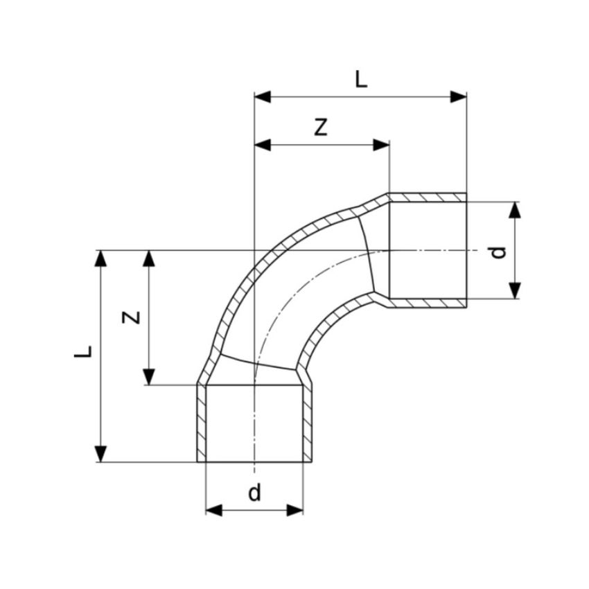 Immagine di Viega RACCORDI A SALDARE curva a 90° di Ø 15, di rame lucido 100018