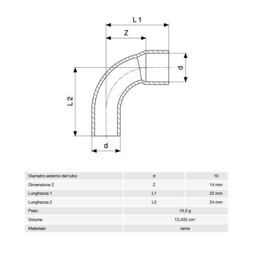 Immagine di Viega RACCORDI A SALDARE curva a 90° di Ø 10, con filetto maschio, di rame lucido 105136