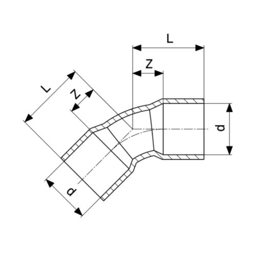 Immagine di Viega RACCORDI A SALDARE curva a 45° di Ø 10, di rame lucido 110420