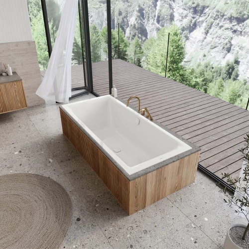 Immagine di Kaldewei PURO NEXT DUO vasca rettangolare L.170 P.75 cm, in acciaio smaltato, colore bianco alpino 143800010001