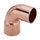 Viega RACCORDI A SALDARE gomito a 90° di Ø 15, con filetto maschio, di rame lucido 100414