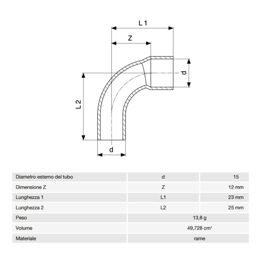 Immagine di Viega RACCORDI A SALDARE gomito a 90° di Ø 15, con filetto maschio, di rame lucido 100414