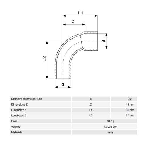 Immagine di Viega RACCORDI A SALDARE gomito a 90° di Ø 22, con filetto maschio, di rame lucido 100933